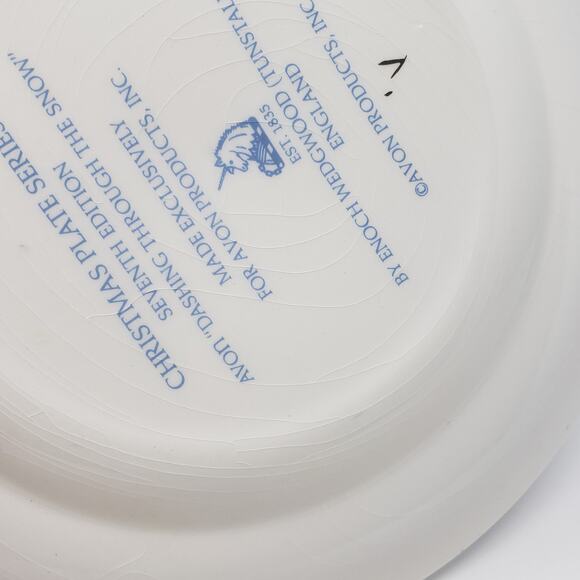 Avon 1979 Gold Dashing Through The Snow Christmas Holiday Plate Enoch Wedgwood - Picture 9 of 11